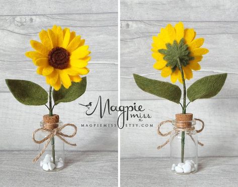 Felt Crafts Flowers, Flower Decoration Wedding, Felt Sunflower, Felt Flowers Patterns, Felt Bouquet, Felt Hair Accessories, Felt Flower Tutorial, Felt Flower Bouquet, Felt Flowers Diy