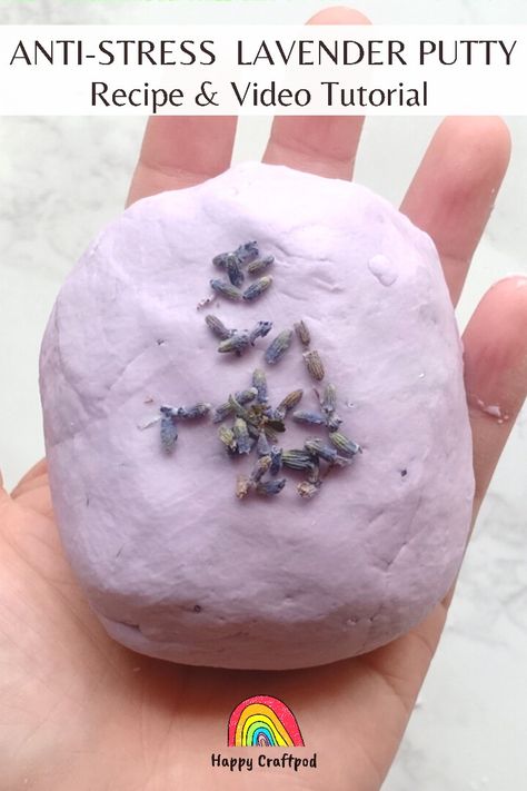 ANTI-STRESS LAVENDER PUTTY Recipe & Video Tutorial Putty Slime, Therapy Dough, Putty Recipe, Therapy Putty, Aroma Therapy, Recipe Video, Night Ideas, Like And Share, Video Tutorial