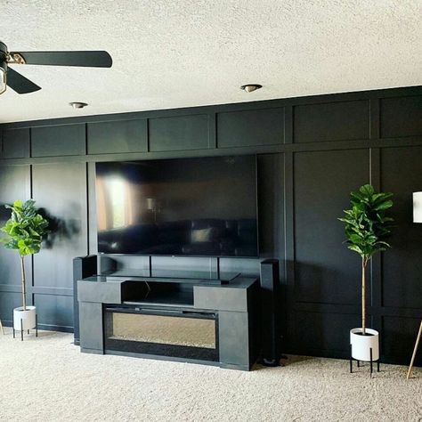 Black And White Basement, White Basement, Furniture Remodel, Black Accent Wall, Basement Guest Rooms, Color Consultation, Black Accent Walls, Basement Living, Modern Basement