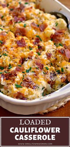 Cauliflower Cream Cheese, Cauliflower Cream, Cauliflower Casserole Recipes, Loaded Cauliflower Casserole, Loaded Cauliflower, Steamed Cauliflower, Cauliflower Casserole, Monterey Jack, Sharp Cheddar