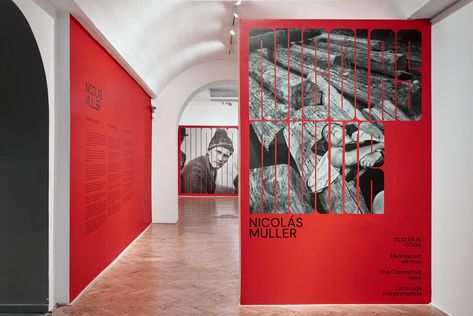 Exhibition of Nicolás Muller | Behance Museum Logo, Museum Exhibition Design, Wall Text, Film Poster Design, Museum Poster, Photography Exhibition, Magazine Layout Design, Museum Exhibition, Environmental Graphics