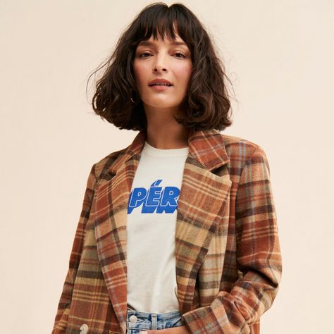 Mari Plaid Blazer Coat | Nuuly Rent Art Work Outfits, Nuuly Outfit Ideas, Fun Work Outfits, Linen Blazer Outfit, Creative Work Outfit, Plaid Blazer Outfit, Maximalist Outfits, Eclectic Fashion Style, Librarian Style