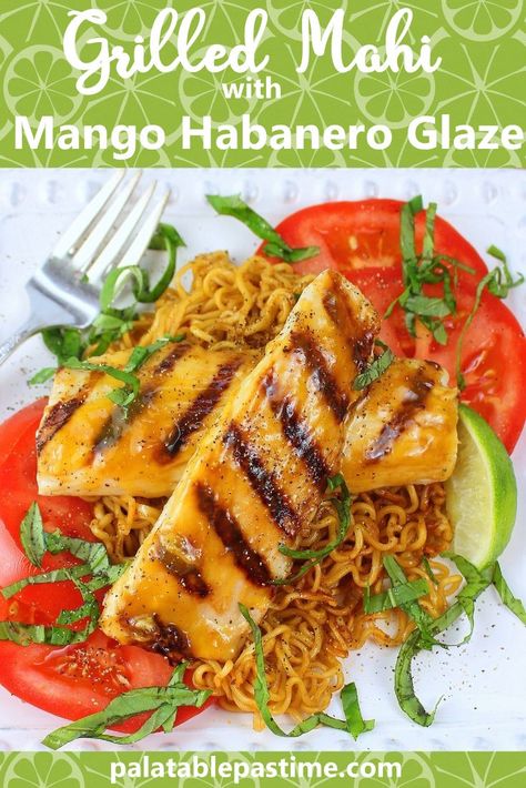 Sweet and spicy mango habanero  glaze on grilled Mahi with a few simple ingredients makes the perfect light summer supper. Mango Habanero Glaze, Habanero Jelly Recipe, Bills Organization, Habanero Recipes, Sauteed Fish, Summer Supper, Fish Friday, Big Family Meals, Friends Recipes