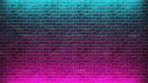 Modern futuristic neon lights on old grunge brick wall room background. 3d rend Brick Wall Room, Thumbnails Youtube Background, Old Grunge, Modern Futuristic, Youtube Banner Design, Logo Design Video, Brick Wall Background, Youtube Design, Room Background