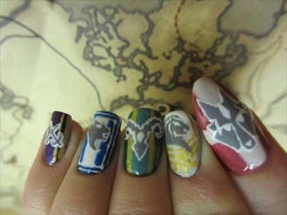 Skyrim nails Skyrim Nails, Geek Nails, Girl Gamer, Cool Picks, Elder Scrolls, Skyrim, Gamer Girl, Nail Design, Things To Buy