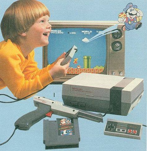 The original Nintendo Entertainment System. Every kid's Christmas dream. Nintendo Console, Old School Toys, View Master, Super Mario Brothers, Mario Brothers, Retro Video Games, Boys Playing, Old Ads, Old Games