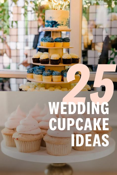 Cupcake Tables For Weddings, Decorating Wedding Cupcakes, Cupcake Cakes Wedding, Creative Cupcake Display, Cupcake Presentation Ideas Display, Rehearsal Dinner Cupcake Ideas, Cupcake Arrangements Wedding, Cupcake Decorating Ideas For Wedding, Rustic Bridal Shower Cupcakes