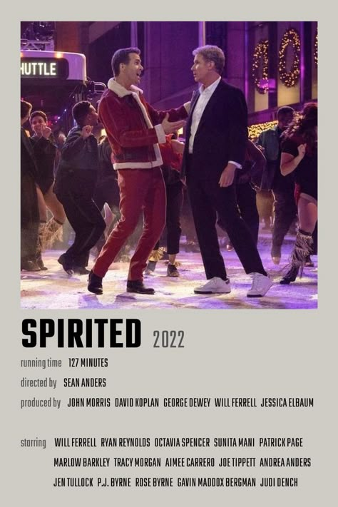 Spirited Movie Poster Spirited Movie, Ryan Reynolds Movies, George Dewey, Winter Movies, Christmas Movies List, Tracy Morgan, Octavia Spencer, Christmas Movie Night, Rose Byrne