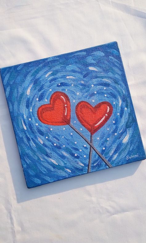 Aesthetic painting,  aesthetic art, heart lollipop, candy, aesthetic art, painting aesthetic,  sketchbook, canvas painting ideas, small canvas painting ideas, canvas paintings, aesthetic canvas paintings Cute Heart Paintings On Canvas, Cool Mini Paintings, Cute Valentine Paintings, Valentines Painting Ideas Canvases Easy, Easy Trendy Paintings, Heart Painting Aesthetic, Paintings For Him, Valentines Painting Ideas Canvases, Mini Toile