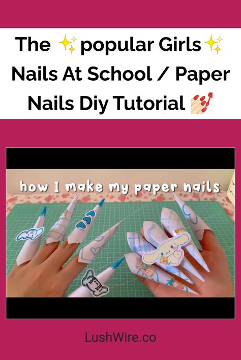 The ✨popular Girls✨ Nails At School / Paper Nails Diy Tutorial 💅🏻 Paper Nails Diy, Paper Nails, School Dress Code, Popular Girls, School Paper, Trendy Diy, Clear Nail Polish, Nails Diy, School Dresses