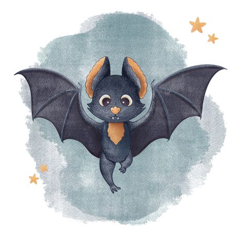 Watercolor Halloween Art, Halloween Watercolor Illustration, Halloween Spell Book, Halloween Spells, Card Tattoo Designs, Ear Tattoo Ideas, Ear Tattoos, Bat Art, Oil Pastel Art