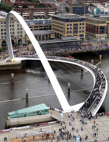 Gateshead Millenium Bridge, UK                                                                                                                                                     Mais Millenium Bridge, Bridges Architecture, Millennium Bridge, Bridge Building, Lego Architecture, Pedestrian Bridge, Bridge Design, A Bridge, Futurism