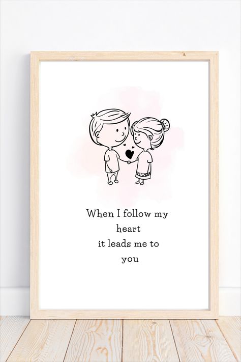 Cute, funny, romantic, beautiful: the perfect way to describe the love you two share? Let them know! And what better way to do that and bring a sparkle to their eye than by gifting them this beautiful valentine printable wall art. Not only would this cute poster make your loved one feel extra special, it would also perfectly enhance the wall décor at your home, bedroom, favourite hangout that just the two of you share.So click to grab this couple wall art and check out the store for more options Valentine Wall Art, Couple Wall Art, Couples Wall Art, Printable Valentine, Romantic Decor, Cute Couple Art, Cute Poster, Bookmarks Handmade, Couple Art