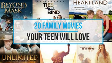 Hey Parents, Here Are 20 Family Movies Your Teen Will Love http://insider.pureflix.com/movies/hey-parents-here-are-20-family-movies-your-teen-will-love?utm_campaign=Movies%20Blog&utm_medium=social&utm_source=pinterest Christian Movies For Teens, Top Family Movies, Best Christian Movies, Movies For Teens, Faith Movies, Christian Kids Activities, Good Christian Movies, Faith Based Movies, Jesus King Of Kings