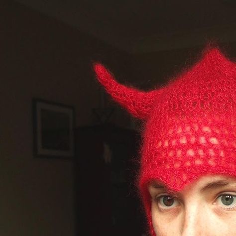 Fran on Instagram: "Devil 👹 balaclava phase 2 (?)💥!!! Very pleased with her 💋 #crochet" Phase 2, July 28, Crochet, On Instagram, Instagram