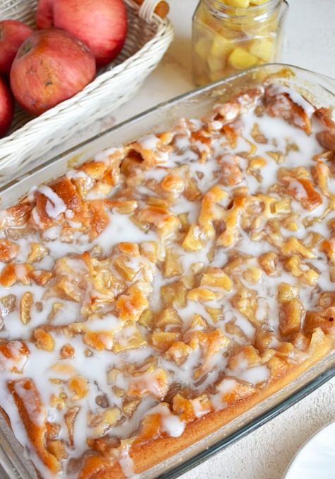 Easy Apple Pie Filling Coffee Cake | 100K Recipes Apple Pie Mix Recipes, Apple White Cake Mix Recipes, What To Make With Apple Pie Filling Easy Recipes, Apple Pie Filling And White Cake Mix Recipes, Apple Pie Filling Coffee Cake Recipes, White Cake Mix And Apple Pie Filling Recipe, Coffee Cake With Apple Pie Filling, Recipe Using Canned Apple Pie Filling, Oatmeal Dessert Recipes Easy