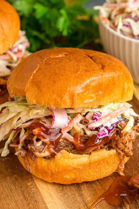 Bbq Pork Sandwiches, Tuna Salad Sandwich, Cooking Substitutions, Smothered Chicken, Paprika Pork, Creamy Coleslaw, Pork Sandwich, Pulled Pork Sandwich, Bbq Sauce Homemade