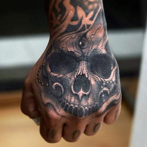 Top 50 Best Hand Tattoos For Men - Fist Designs And Ideas Back Of Hand Tattoos, Tattoo Main, Herren Hand Tattoos, Skull Hand Tattoo, Winning Tattoo, Hand Tats, Skeleton Hand Tattoo, Sugar Skull Tattoos, Geniale Tattoos