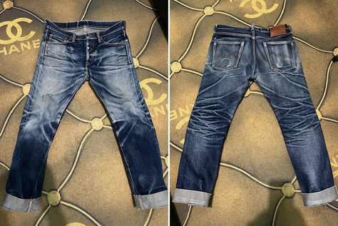 Fade Friday - Iron Heart 25 oz. Denim (4 Years, 10 Washes) Iron Heart Denim, Iron Heart, Vintage Clothing Men, Japanese Denim, Bone White, Wide Jeans, 501 Jeans, Selvedge Denim, Faded Denim