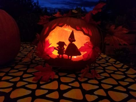 over the garden wall | Tumblr Otgw Jack O Lantern, Pumpkin Carving Ideas Over The Garden Wall, Otgw Pumpkin Carving, Over The Garden Wall Pumpkin Carving, Pumpkin Carving Cartoon, Otgw Pumpkin, Over The Garden Wall Pumpkin, Pumpkin Cravings, Pumpkin Embroidery