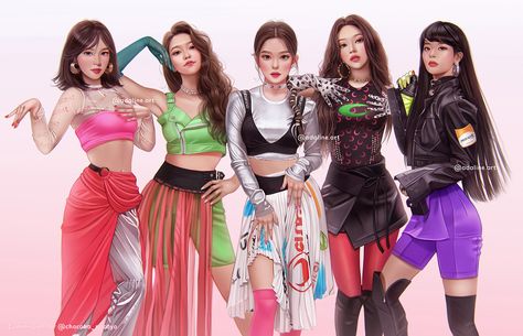 Zimzalabim Outfits, Red Velvet Zimzalabim, Adaline Art, Red Velvet Photoshoot, Red Velet, Friend Cartoon, Blackpink Fashion, Kpop Outfits, Kpop Girl Groups