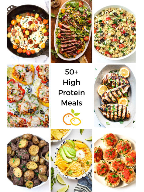 50+ High-Protein Meals - Easy & Healthy Recipes Your Family Will Love - At 20+ grams of protein per serving, these high-protein recipes are macro friendly and perfect for adding to your weekly meal plan. Greek Yogurt Marinated Chicken, Best Vegan Protein Powder, 20 Grams Of Protein, High Protein Meals, Best Whey Protein, Best Vegan Protein, High Protein Dinner, Healthy High Protein Meals, Meals Easy