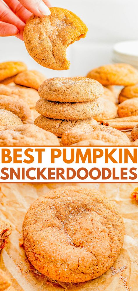 Pumpkin Snickerdoodle Cookie Recipe, Autumn Desserts, Autumn Foods, Pumpkin Snickerdoodles, Peter Pumpkin, Pumpkin Oatmeal Cookies, Thanksgiving 2023, Cozy Fall Vibes, Pumpkin Eater