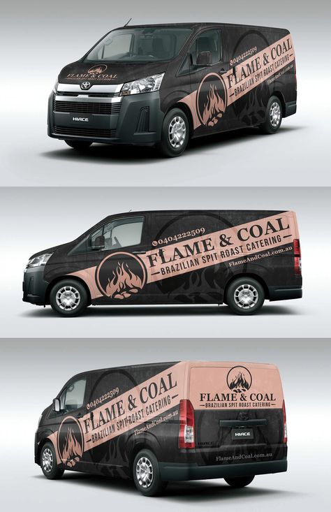 Van Sticker Design, Van Wrap Design Ideas, Car Branding, Spit Roast, Van Racking, Vehicle Signage, Coffee Truck, Van Wrap, Car Wrap Design