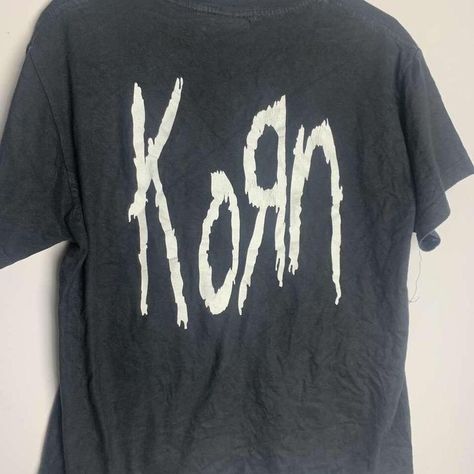 Korn Shirt, Bleach Stamping, Korn T Shirt, Korn Band, Grunge Fits, T Shorts, Digital Closet, Style Steal, Band Shirts