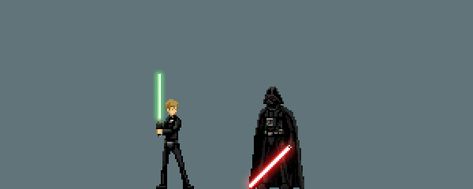 Luke Vs Vader, Star Wars Gif, Piskel Art, Jedi Sith, Pixel Animation, Arte 8 Bits, 8bit Art, Cool Pixel Art, Star Wars Light Saber