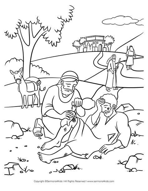 Buen Samaritano Good Samaritan Craft, Abraham And Lot, Free Bible Printables, Free Bible Coloring Pages, Race Car Coloring Pages, Sunday School Coloring Pages, Childrens Sermons, Bible Printables, School Coloring Pages