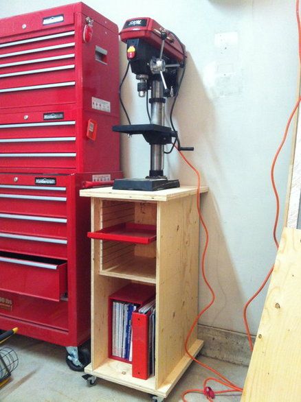 Woodworking Drill Press, Drill Press Stand, Garage Ceiling, Drill Press Table, Garage Tool Storage, Tool Stands, Woodworking Storage, Garage Accessories, Tool Storage Diy