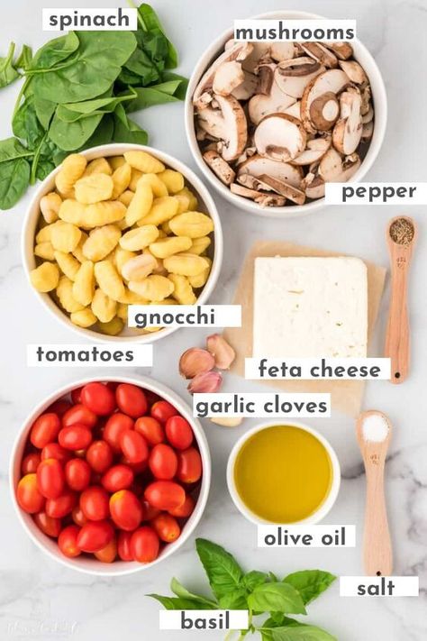 Feta Gnocchi, Tomatoes Roasted, How To Cook Gnocchi, Baked Goat Cheese, Goat Cheese Pasta, Baked Gnocchi, Baked Feta, Sheet Pan Dinners Recipes, Potato Gnocchi