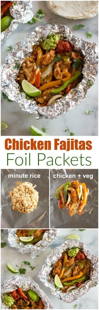 There's nothing like a delicious foil pack recipe to make dinner a breeze, and these Chicken Fajita Foil Packets are one of our favorites! Seasoned chicken, rice, bell peppers, and onion cooked together in tin foil for an easy all-in-one tin foil dinner. Cook them on the grill, in a campfire, or even in the oven, so you can enjoy them all year round. #foilpacket #forthegrill #forcamping #fortheoven #dinner #chicken #healthy #easy #camping Chicken Fajita Foil Packets, Camping Cafe, Tin Foil Dinners, Cafe Recipes, Camping Meal, Foil Packet Dinners, Homemade Fajita Seasoning, Foil Pack Meals, Foil Dinners