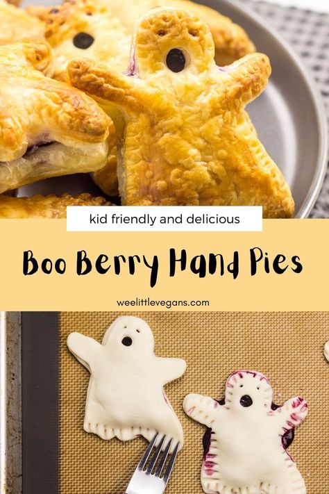 Spooky Pies For Halloween, Boo Berry Hand Pies, Boo Berry Pie, Ghost Hand Pies, Halloween Hand Pies, Berry Hand Pies, Cream Cheese Breakfast, Boo Berry, Blueberry Filling