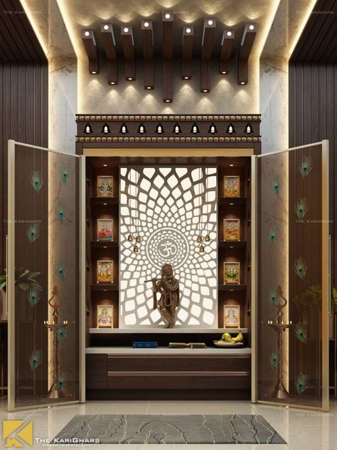 New Mandir Design, Prayer Room Door, Small Temple Design For Home, Mandir Design Puja Room, Puja Design, Puja Unit Design, Mandir Designs For Home, Home Temple Design, Puja Unit