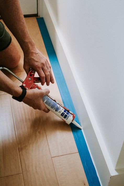 HOW TO INSTALL BASEBOARDS LIKE THE PROFESSIONALS | Nadine Stay Nadine Stay, How To Install Baseboards, Baseboard Trim, Floor Trim, Trim Work, Diy Home Repair, Home Upgrades, Home Repairs, Shoe Lace Patterns