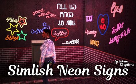 Tukete: Simlish Neon Signs Sims4 Build, Furniture Cc, Muebles Sims 4 Cc, Sims Packs, Sims 4 Bedroom, Sims 4 Clutter, Sims 4 Mm Cc, Sims 4 Expansions, Sims 4 Teen