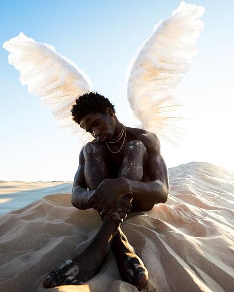 Greek God Photoshoot, Greek Pantheon, Angel Man, Greek Gods And Goddesses, Men Photoshoot, Greek God, Afro Art, Black Man, Angel Art