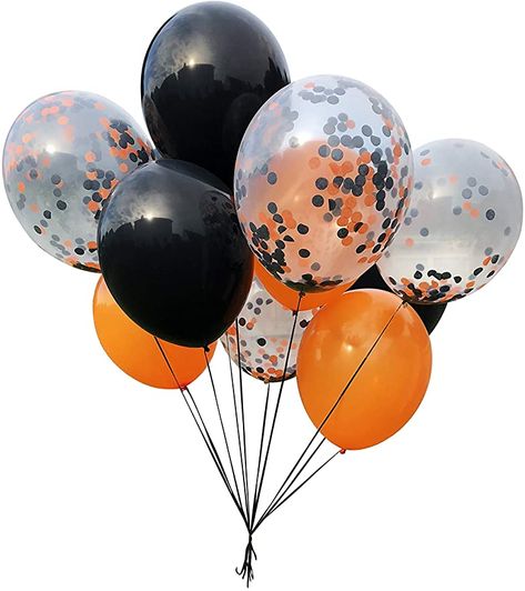 Orange Birthday Parties, Orange And Black Butterfly, Black Party Decorations, Deco Orange, Reunion Decorations, Halloween Balloon, Black And Gold Balloons, Orange Birthday, Roller Skating Party