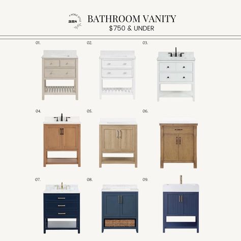 Budget friendly affordable bathroom vanity roundup for all home styles. On sale for $750 and under. You can find everything linked on the LTK app - follow @ANobleStyle Inexpensive Bathroom Vanity, Anthropologie Bathroom, Cheap Bathroom Vanities, Cozy Cottage Kitchen, Small Vanity, Cottage Kitchens, Double Vanity Bathroom, Home Styles, Allen Roth