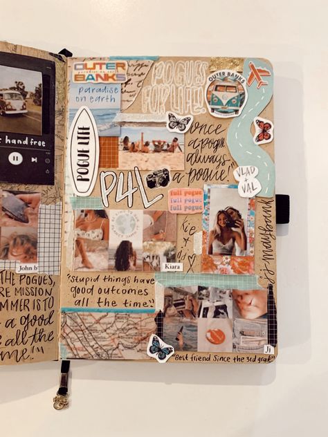 Outer Banks Journal, Memorie Journal, My Adventure Book, Digital Polaroid, Scrapbook Art Journal, Diary Inspiration, Best Travel Journals, Travel Journal Ideas, Boulet Journal