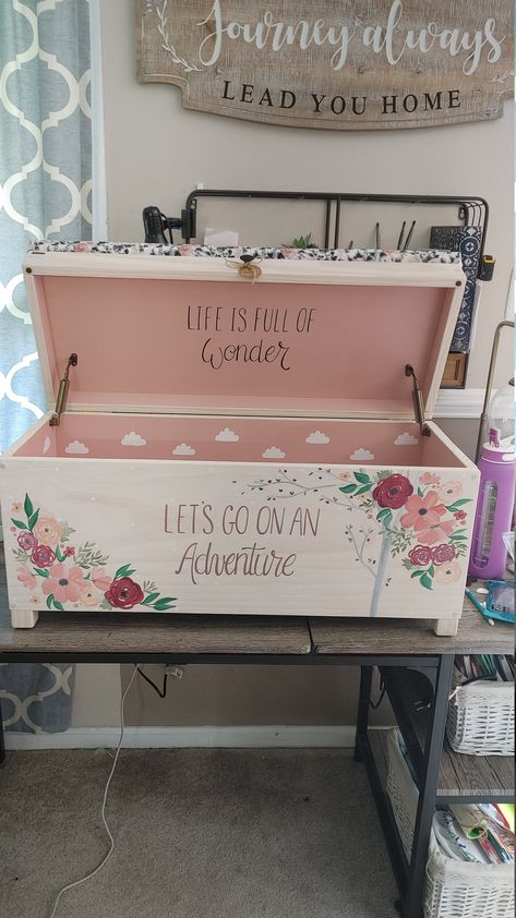 Girls Toy Chest, White Toy Chest, Painted Toy Chest, Painted Toy Boxes, Memory Chest, Kids Toy Chest, Wood Toy Box, Wooden Toy Chest, Kids Bench