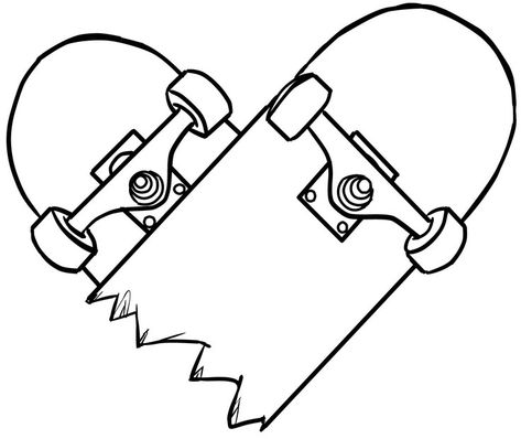 Drawing Ideas Skateboard, Skateboard Heart Tattoo, Simple Skateboard Drawing, Skate Drawing Skateboards, Skateboard Drawing Easy, Graffiti Art Easy, Doodles Friends, Graffiti Drawing Ideas, Skateboard Heart