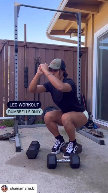 Home Workout Ideas on Instagram: "Save this for your leg day workout from @shainamarie.b 🤩🤩🤩 (25-lb dumbbells): 1. Raised Heel DB Squats - 10 X 4 2. Bulgarian Split Squats - 10 per side X 4 3. DB Side Lunges - 12 X 4 4. DB Deadlift to Suitecase Squat - 10 X 4 Good luck and GET MOVING TODAY 😝!! . . . . . #legworkout #legday #lowerbodyworkout #dumbbellworkout #dumbbells #gluteworkout #homeworkout #workouts #repostedwithpermission" Dumbbell Bulgarian Split Squat, Db Deadlift, Leg Day Workout, Split Squats, Dumbbell Squat, Leg Day Workouts, Bulgarian Split Squats, Front Squat, Side Lunges