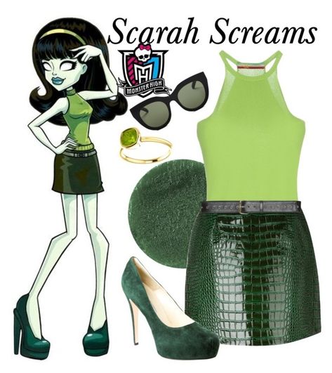 Sarah Screams Costume, Sarah Screams Monster High Costume, Scarah Screams Outfits, Sarah Screams Cosplay, Scarah Screams Costume, Scarah Screams Cosplay, Monster High Aesthetic Outfit, Monster High Costumes, Scarah Screams