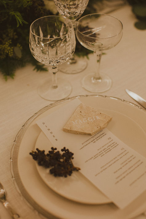 The vellum menu paired with the tumbled travertine place card was giving all the classy Christmas vibes we could have hoped for. Surprise Wedding, Modern Minimalist Wedding, Classy Christmas, Christmas Vibes, Holiday Wedding, Place Card, Newport Beach, Wedding Paper, Menu Design