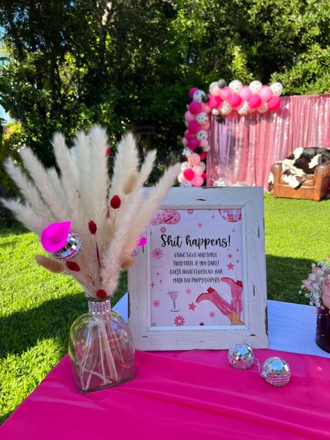 Dolly Parton Baby Shower Ideas, Disco Cowgirl Baby Shower Ideas, Rodeo Baby Shower Ideas Girl, Little Cowgirl Baby Shower Ideas, A Little Cowgirl Is On Her Way, Cowgirl Baby Shower Ideas, Western Baby Girls, Cow Baby Shower Theme, Cowgirl Disco