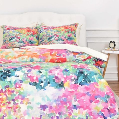 Jacqueline Maldonado Secret Garden 1 Duvet Cover by Deny Designs Jacqueline Maldonado, Floral Comforter, Twin Xl, Secret Garden, Duvet Cover, Duvet, Blue Green, Pillows, Bed