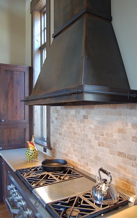 Gallery | Range Hoods & Kitchens | Handcrafted Metal by Raw Urth Kitchen Hood Ideas, Metal Range Hood, Kitchen Hood Design, Kitchen Vent Hood, Kitchen Vent, Custom Range Hood, Kitchen Range Hood, Patina Color, Kitchen Hoods